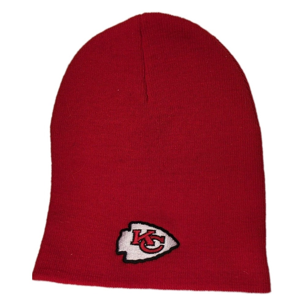 NFL Kansas City Chiefs Red Knit Beanie Hat OSFA Team Apparel Winter EUC